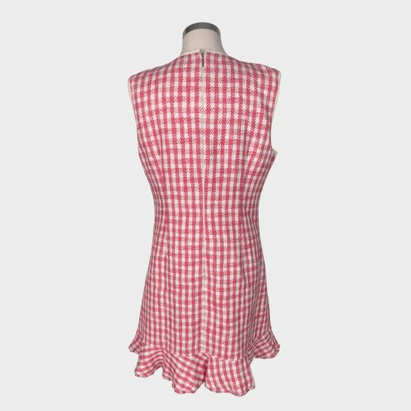Kate Spade Gingham Tweed Dress Ivory Peach Nectar Size 14 Sleeveless - Picture 8 of 11